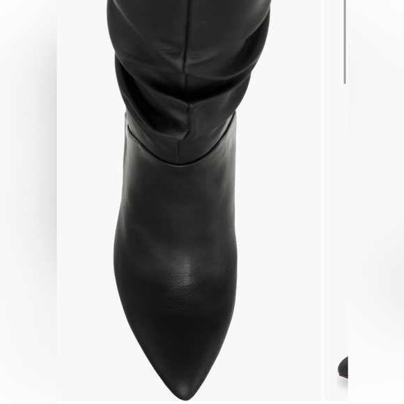 Dolce Vita Scrunch Shaft Boots Pointed Toe Leather Boot 4” Black Heels Size 7 - Picture 5 of 6